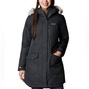 Columbia Women's Black Ski Jacket with Fur Trim